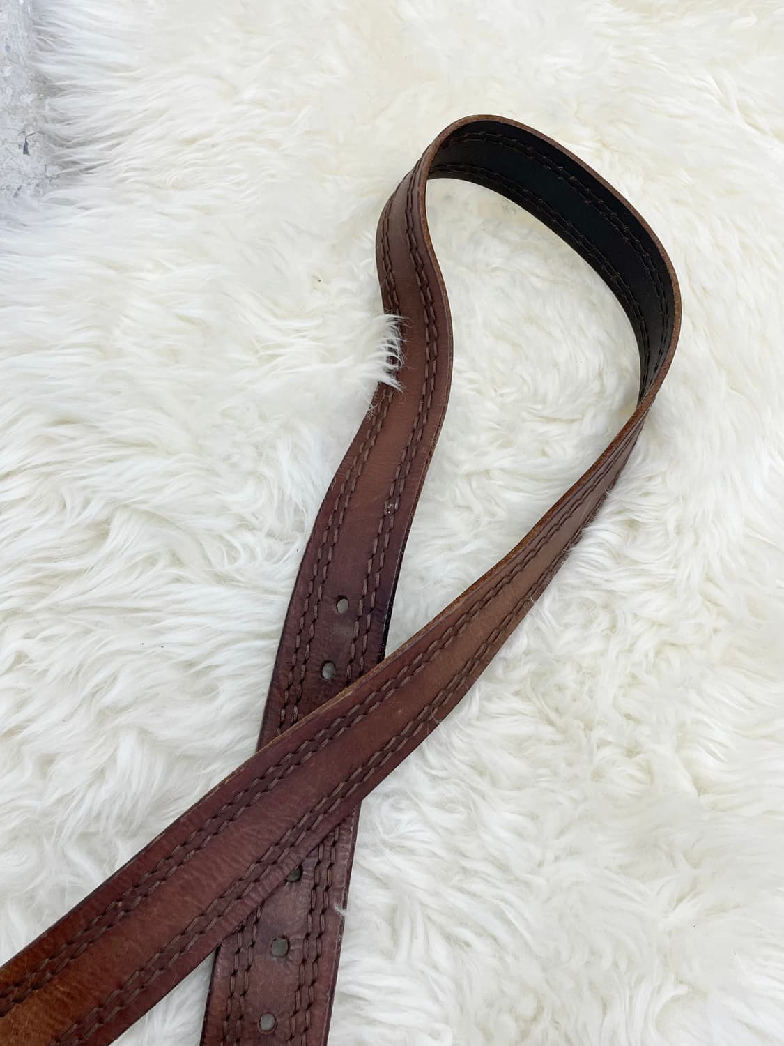 리얼레더 스티치 펀칭 버클 벨트 상품이미지5