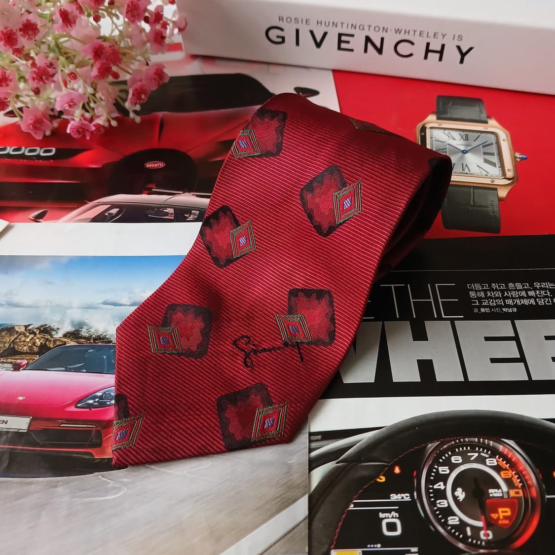 지방시 실크 패턴 로고 자카드 넥타이 8.9cm A+등급 A19151
 상품이미지2