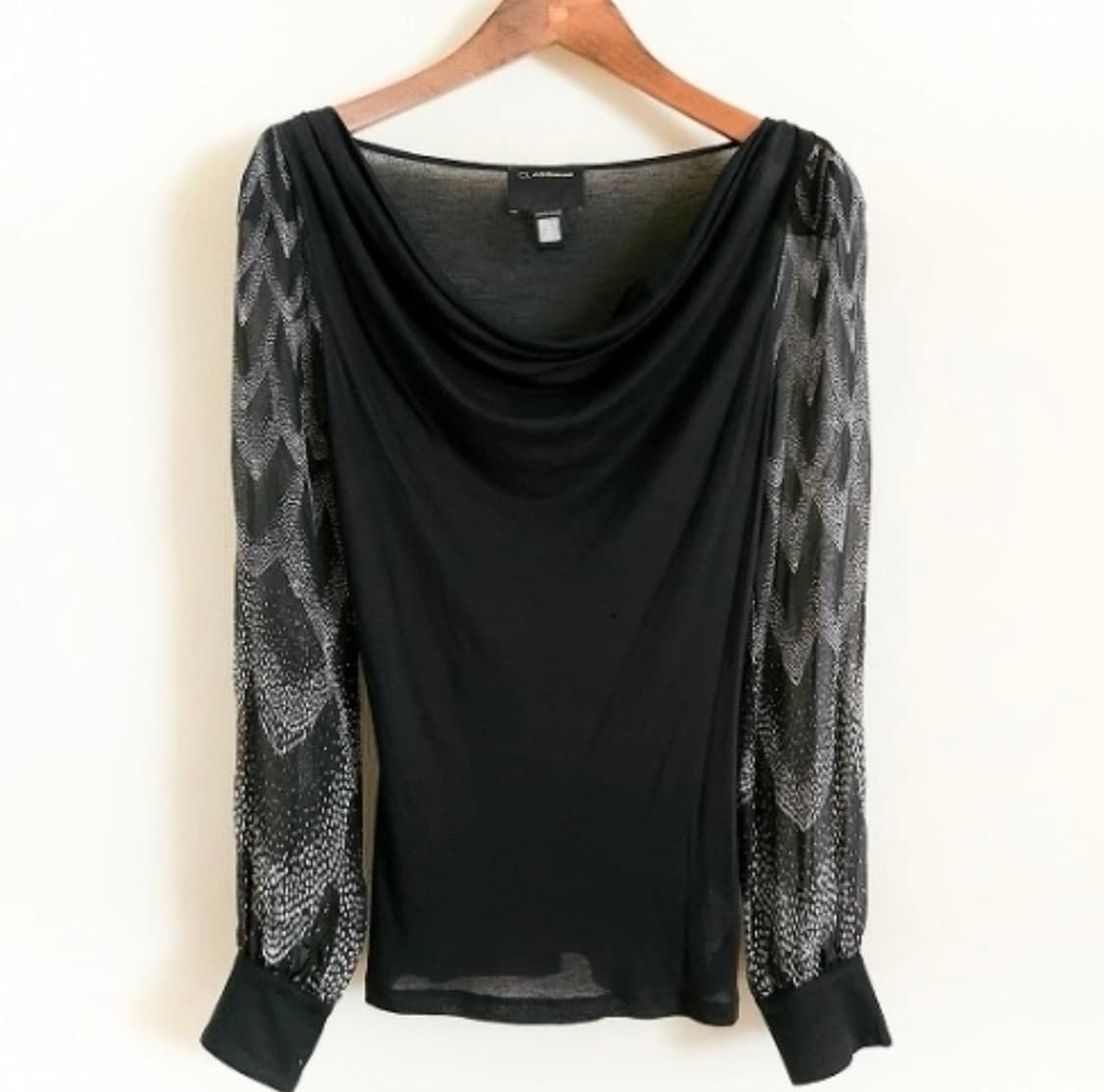 로베르토 카발리 블랙 캐시미어 블렌드 실크 블라우스 상품이미지1