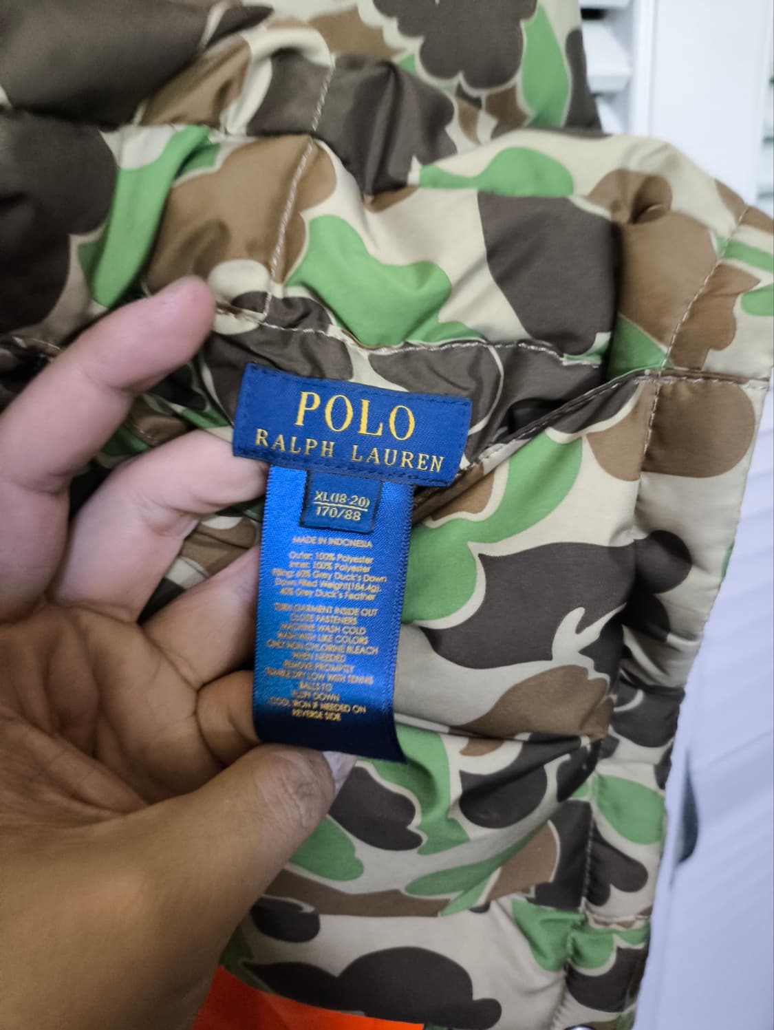 XL 폴로랄프로렌 카모플라쥬 패딩조끼 상품이미지6