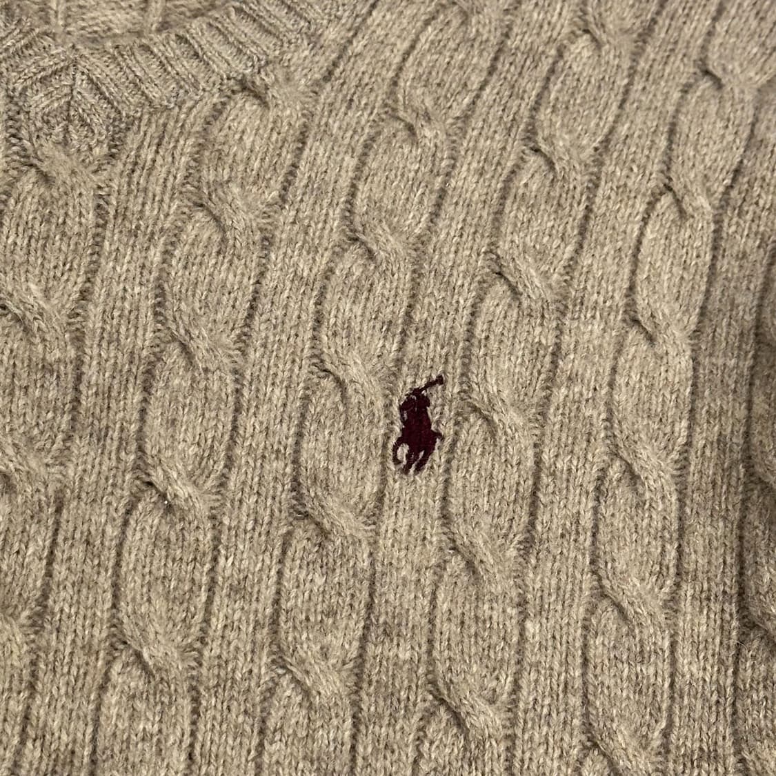 폴로 랄프로렌 클래식 케이블 니트 베이지 실측L 상품이미지3