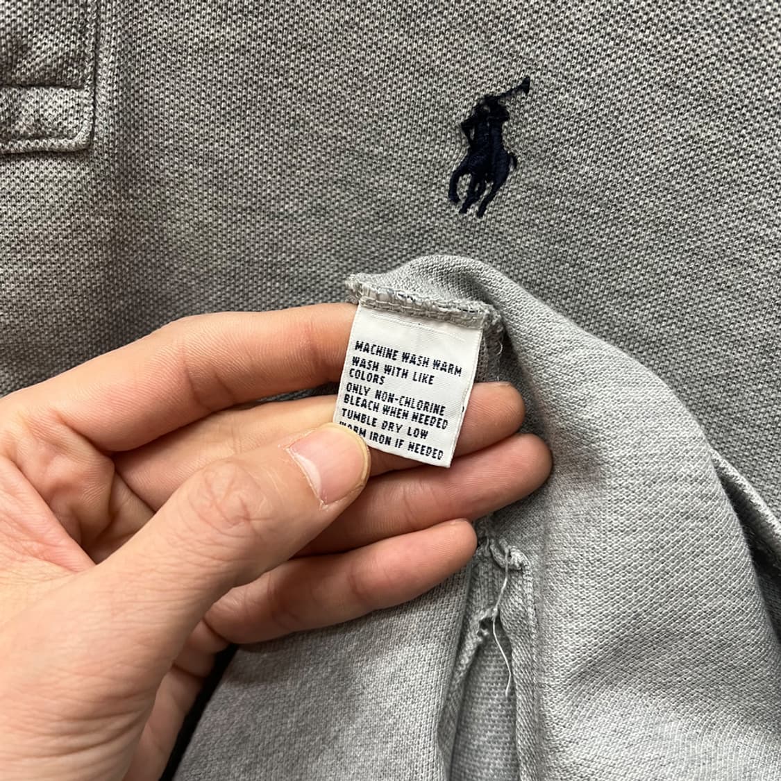 폴로 랄프로렌 베이직 그레이 PK 카라 긴팔티 M 상품이미지4