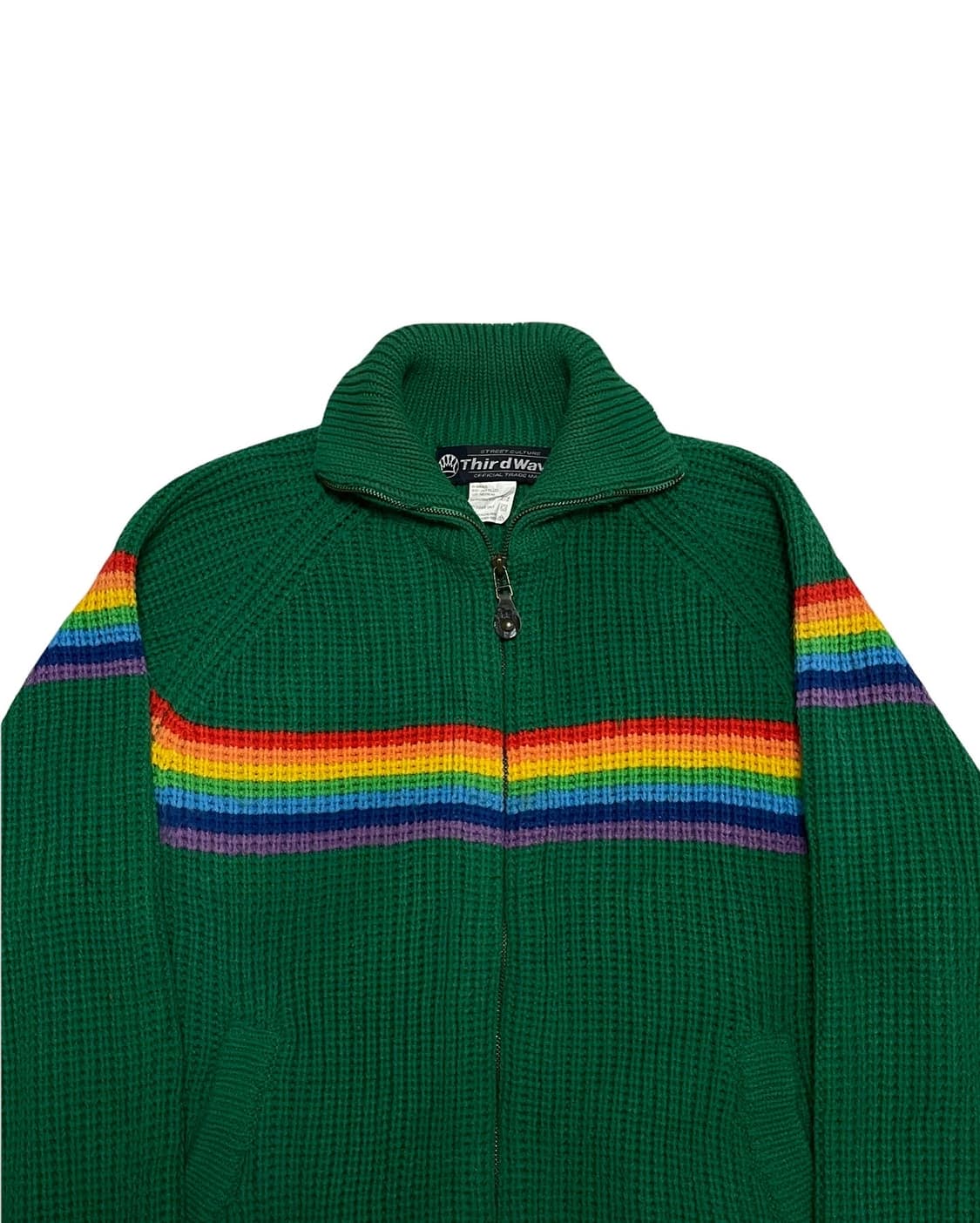 Thir wave rainbow knit zip up 상품이미지2