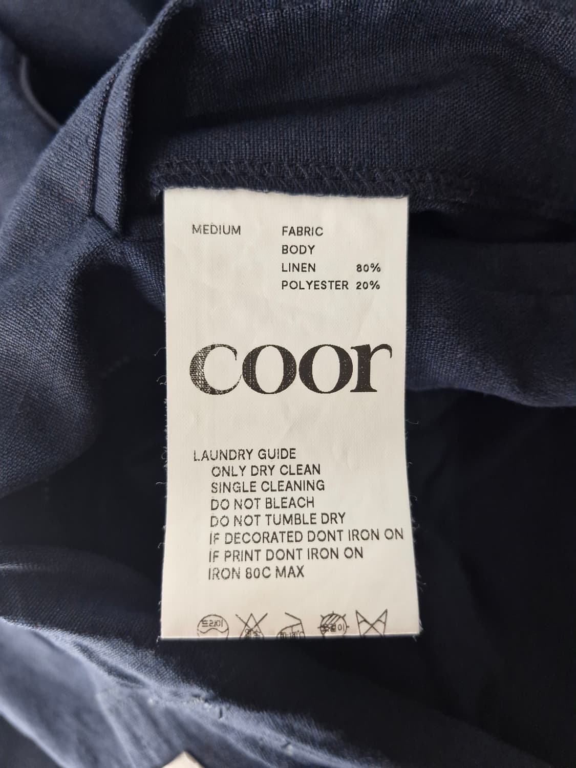 쿠어(COOR) 린넨 오버사이즈 벨티드 자켓 네이비 상품이미지9