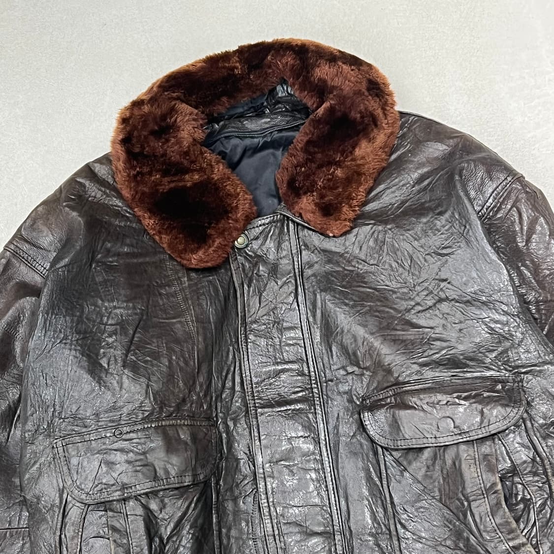 빈티지 리얼레더 퍼자켓 s09550 상품이미지4