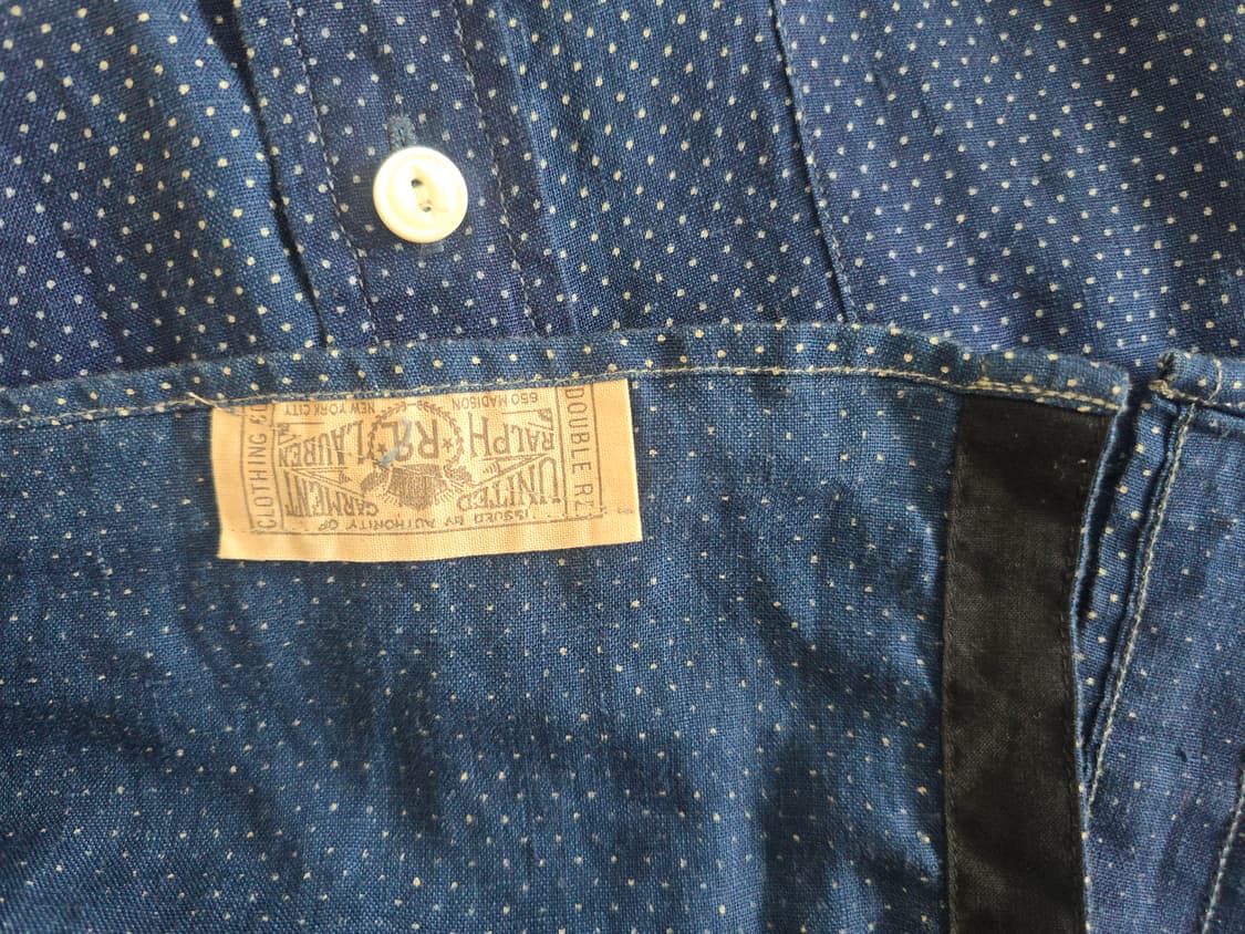 RRL, 인디고 핀도트 린넨 셔츠 - Slim Fit M(100사이즈) 상품이미지5