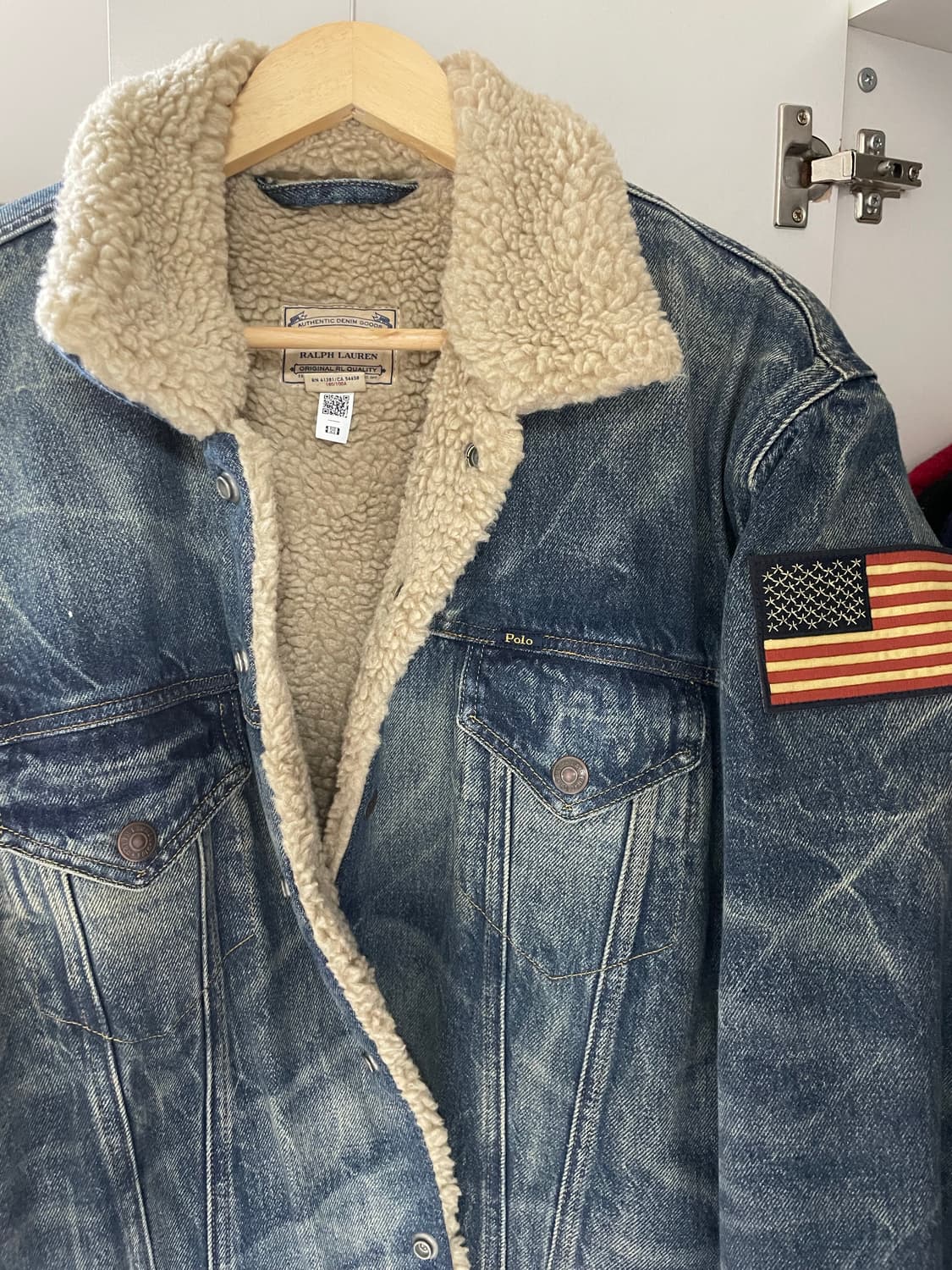 폴로 랄프로렌 데님 양털 쉐르파 자켓L(QR정품) 상품이미지4