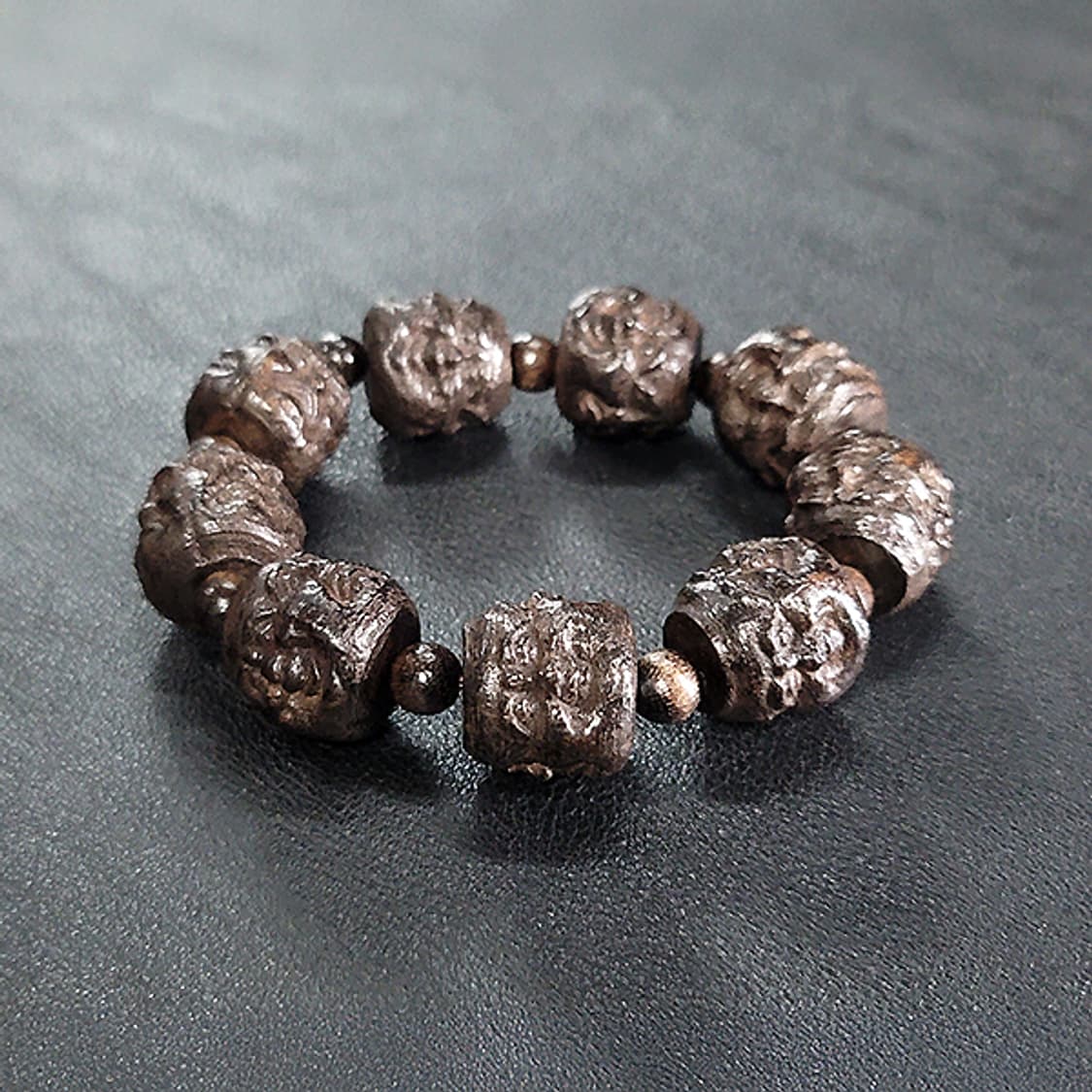 희로애락 백단향 20mm 남자 소품 부처님 얼굴 불교 염주 팔찌 상품이미지2