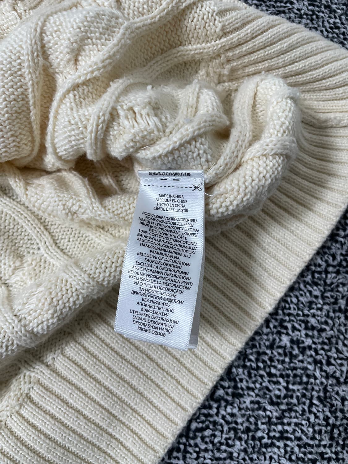 빈티지9. 폴로랄프로렌 케이블 니트 코튼 스웨터 꽈배기 크림 아이보리 상품이미지6