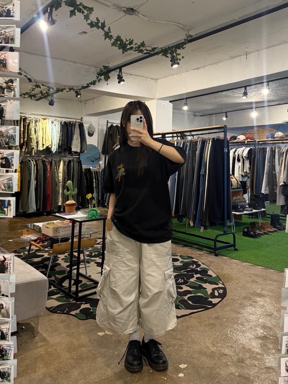 스투시 프린팅 반팔티 블랙 M 상품이미지4