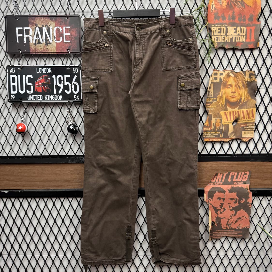 JPN VINTAGE 카고 팬츠 사이드 포켓 포인트 다크브라운 상품이미지1