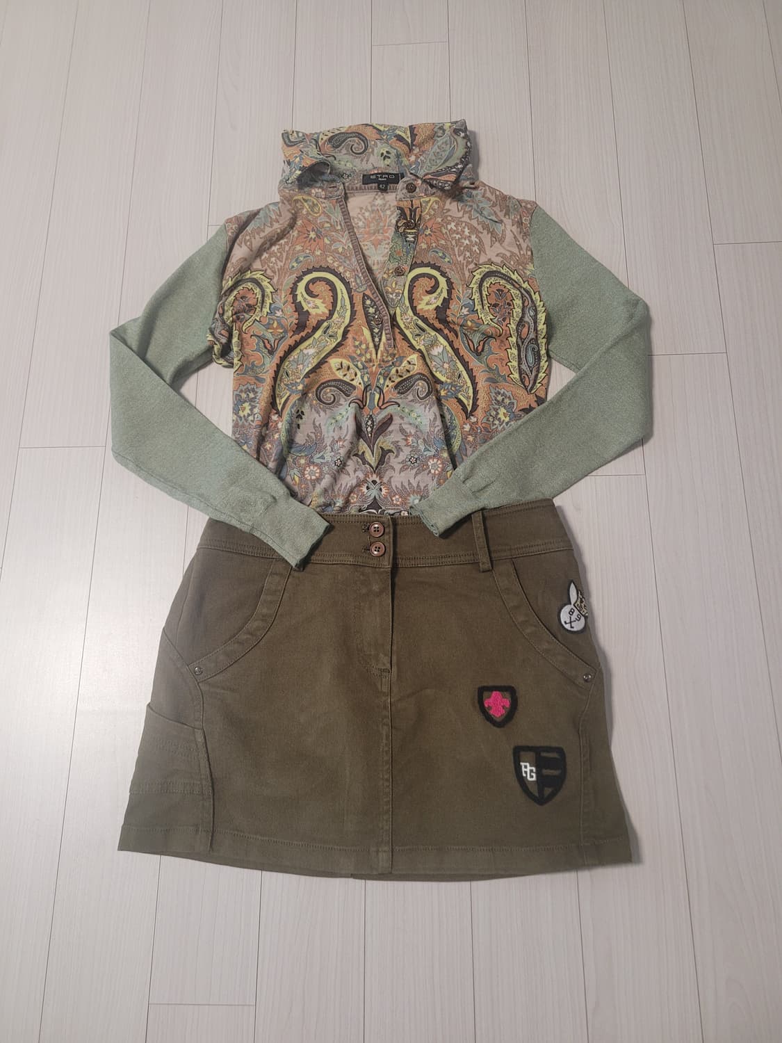 🧡 PEARLY GATES 카키 골프 스커트 (내장 이너팬츠) 판매해요 상품이미지1