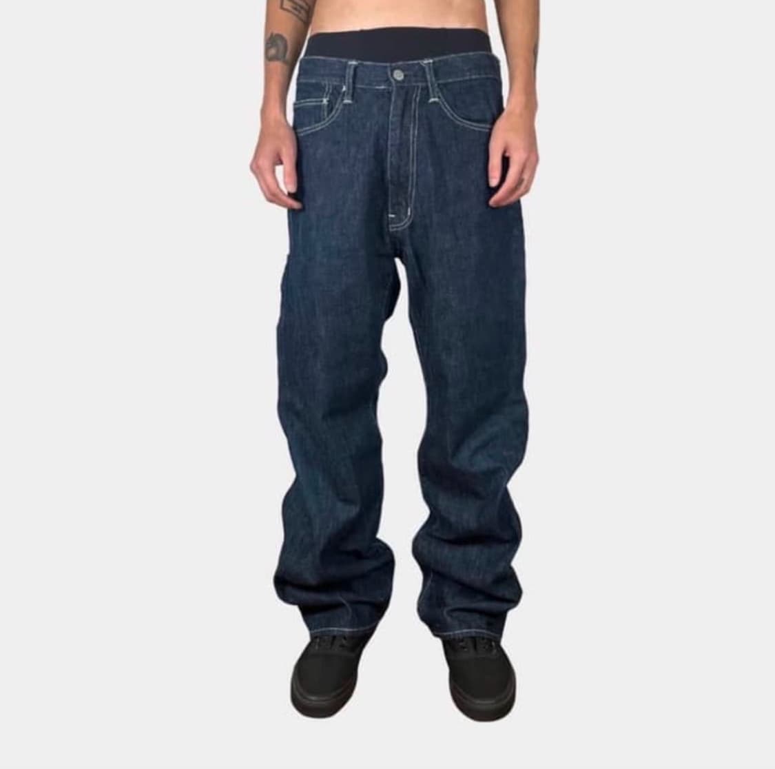 요지야마모토 비대칭 데님 팬츠 상품이미지2