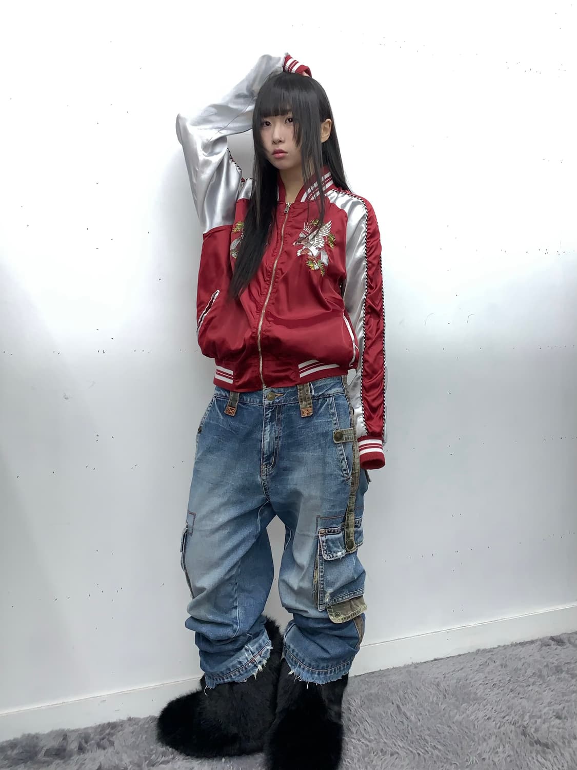 카모 디테일 데미지 카고 데님 상품이미지4