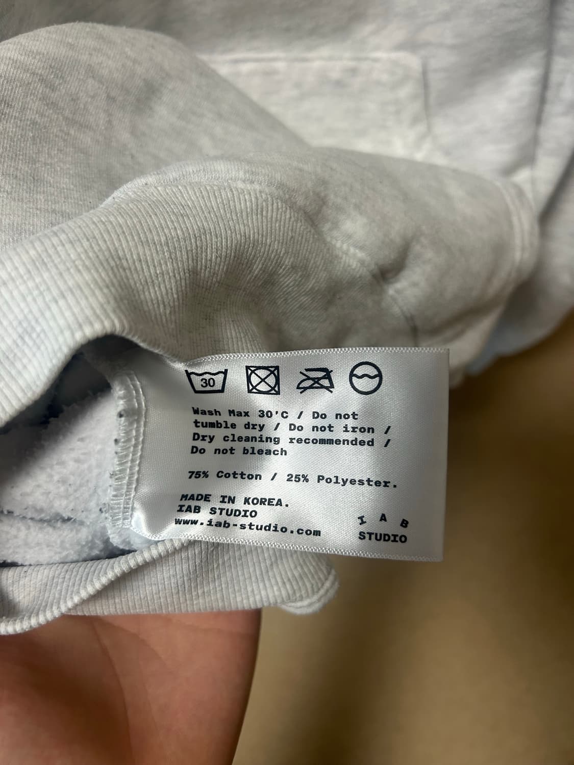 아이앱 스튜디오 후드티 라이트 그레이L 상품이미지3