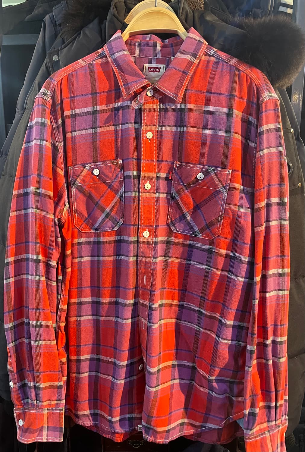 리바이스 더블 포켓 체크남방 m 상품이미지1