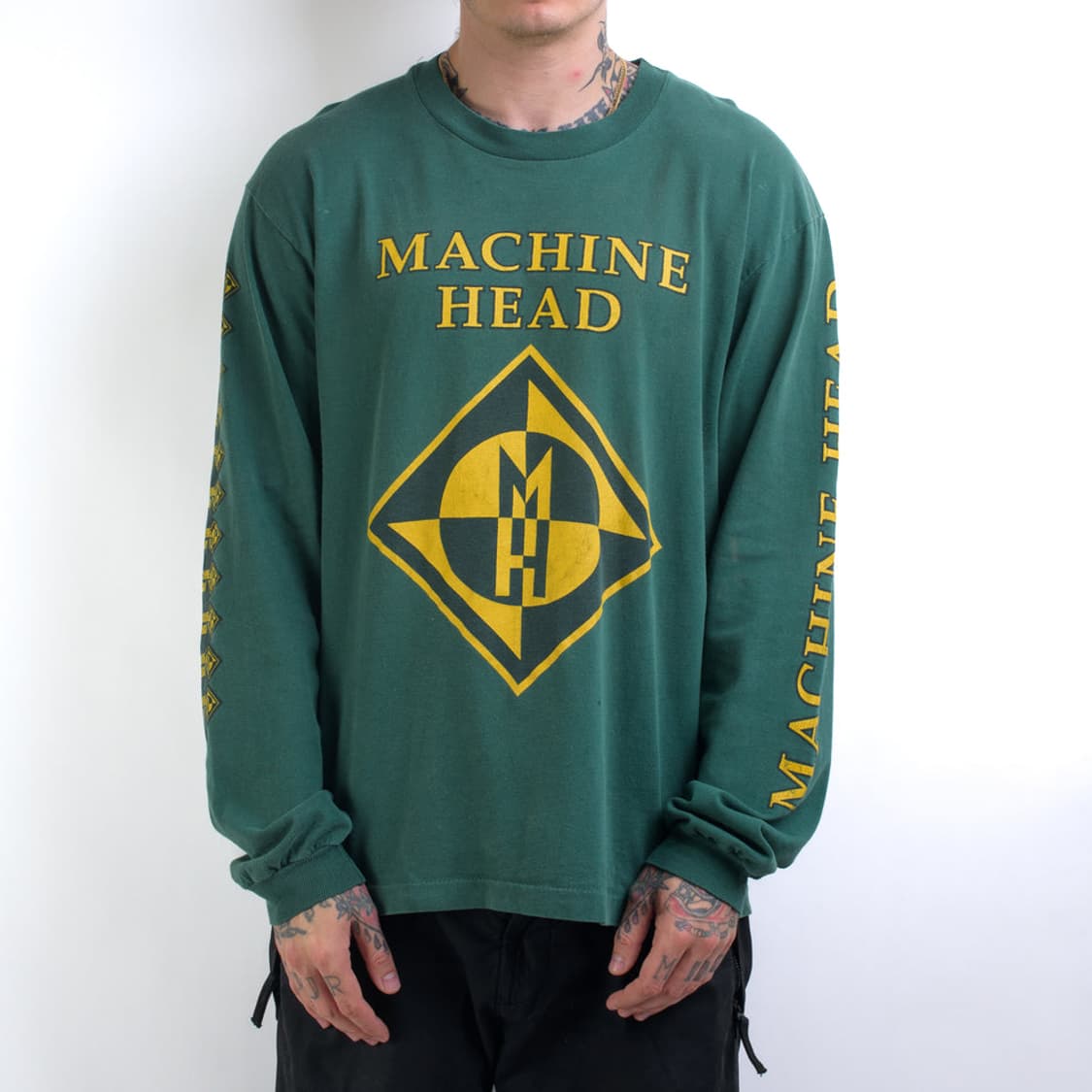 [XL] 90s 머신헤드 빈티지 밴드티 그린 롱슬리브 상품이미지1