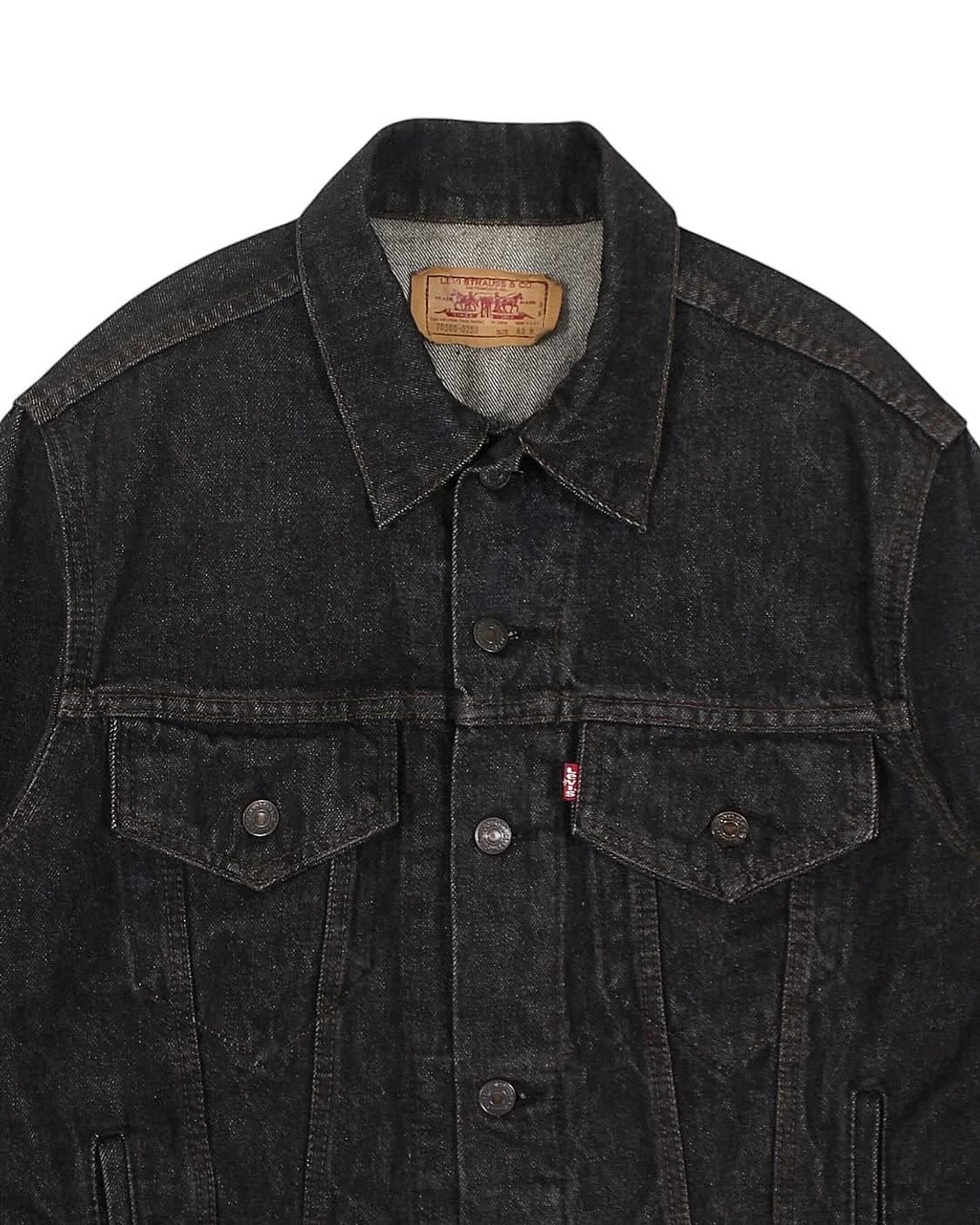1987 USA 리바이스 70506-0259 선염색 블랙 데님 자켓 상품이미지4