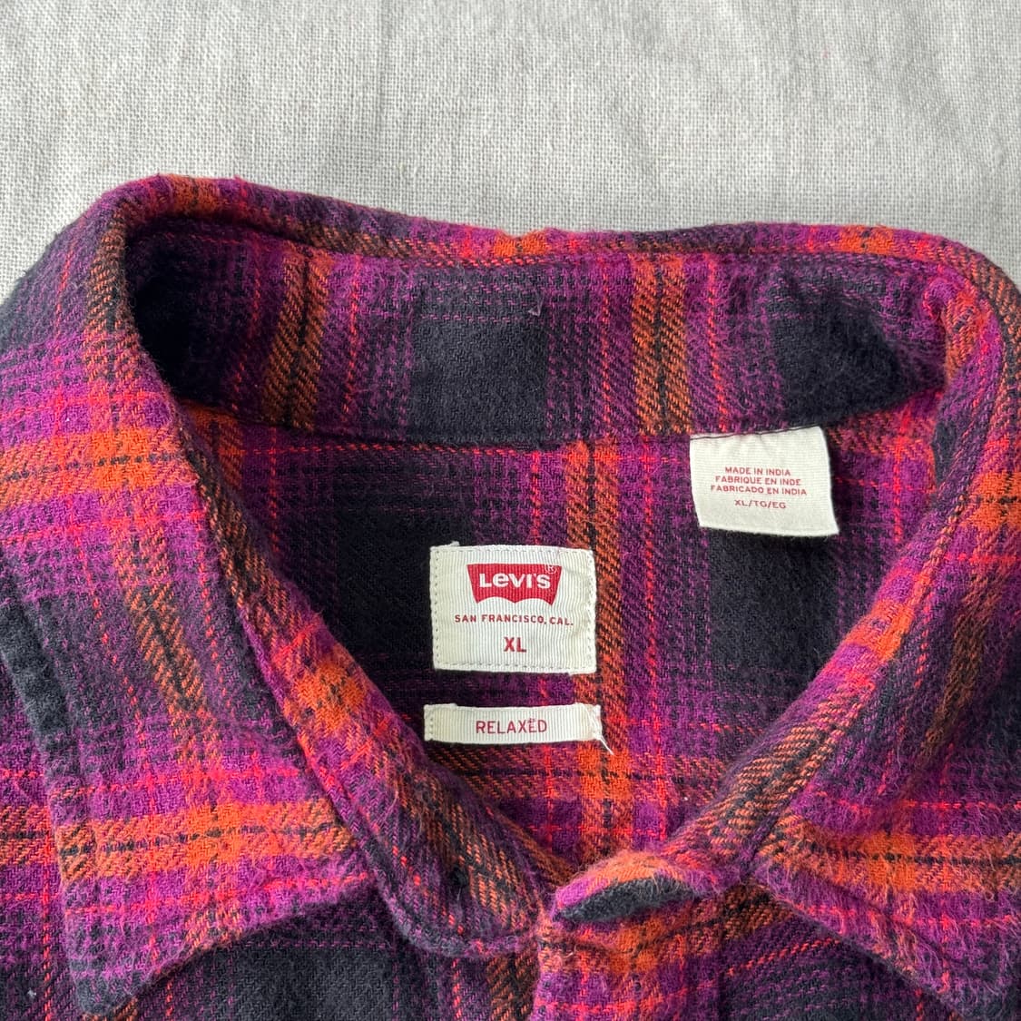 리바이스 두툼 퍼플 체크셔츠 XL 상품이미지4