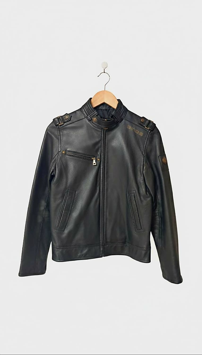 버튼 디테일 램스킨 레더자켓 상품이미지1