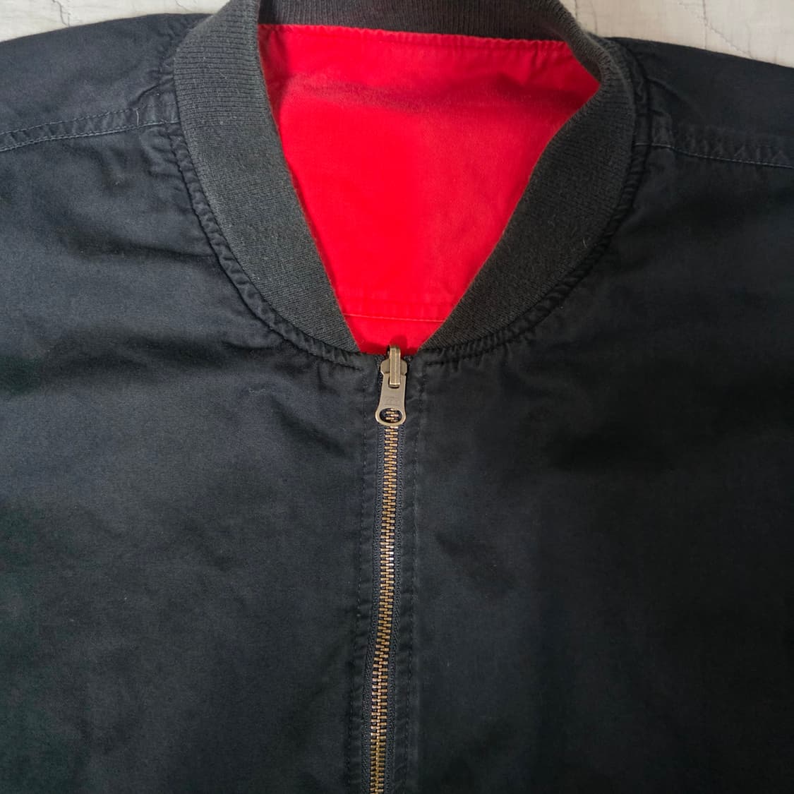 [XL] 90s 빈티지 말보로 리버시블 봄버 자켓 블랙/레드 스테인 상품이미지4