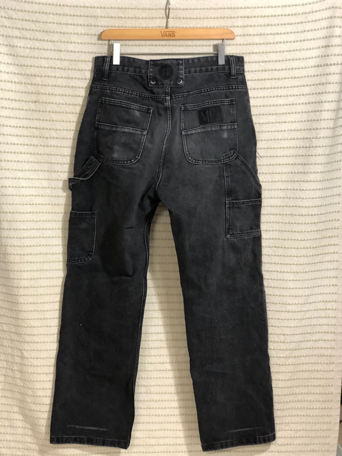 플라스틱프로덕트 더블니 카펜터 블랙 데님 목수 청바지 상품이미지2