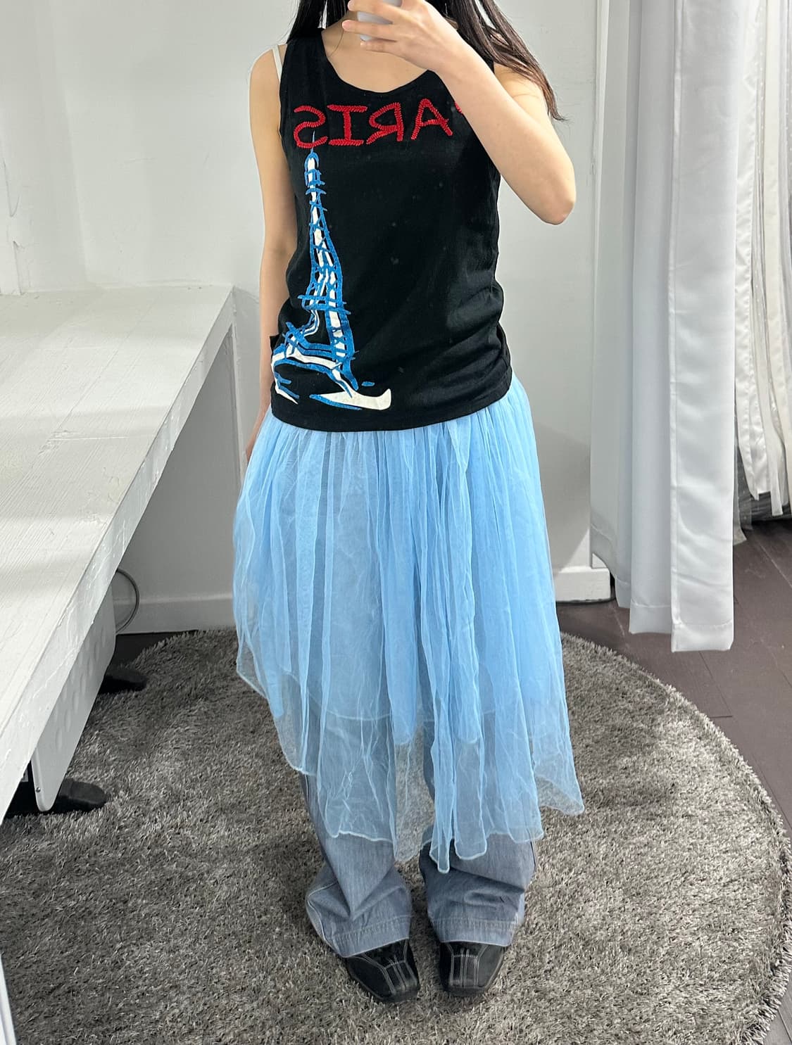 skyblue sha wrap skirt 상품이미지3