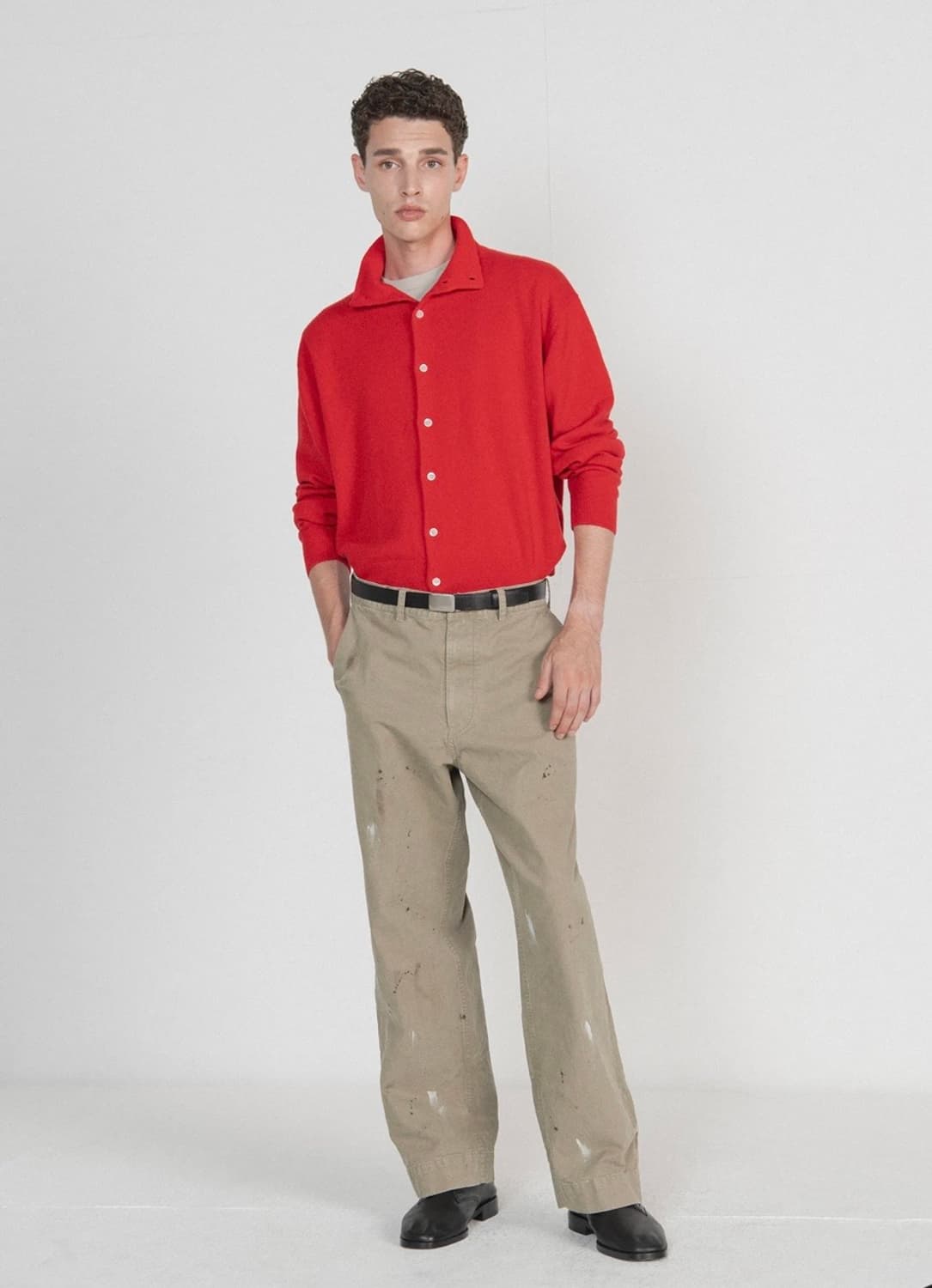 [브라운야드]Cashmere Stand Collar 가디건 레드_(4) 상품이미지2