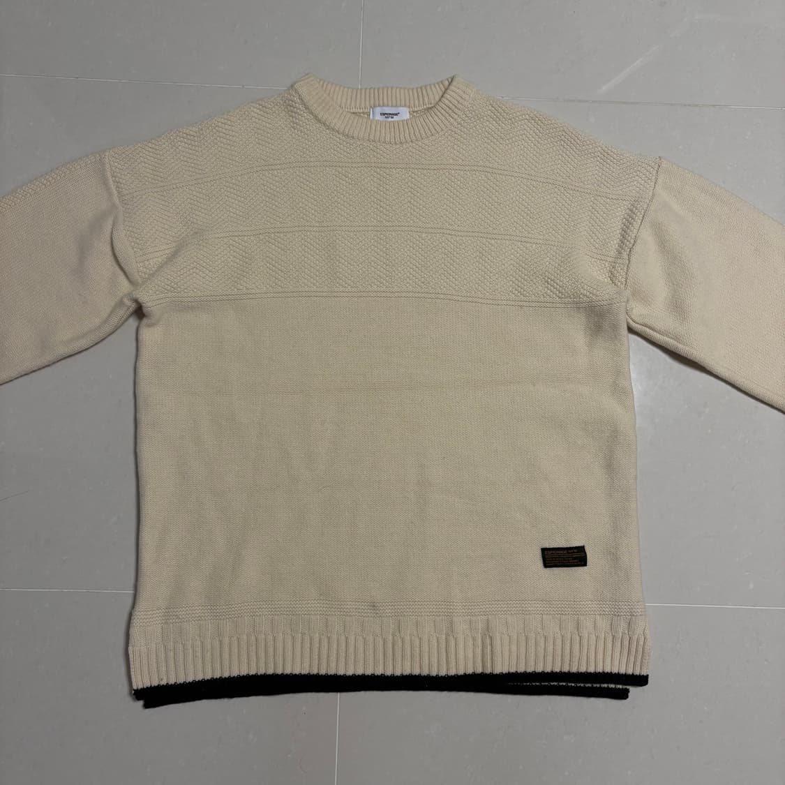 정품 에스피오나지 메리노 울 아이보리 니트 스웨터 상품이미지5