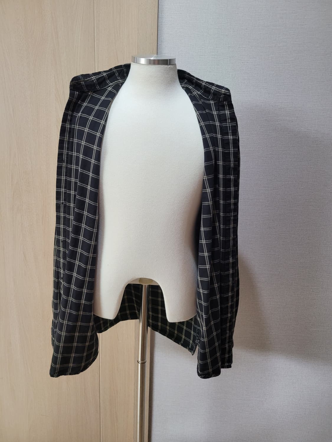 후아유 WHO.A.U 남자 체크 셔츠 XL 블랙 상품이미지7