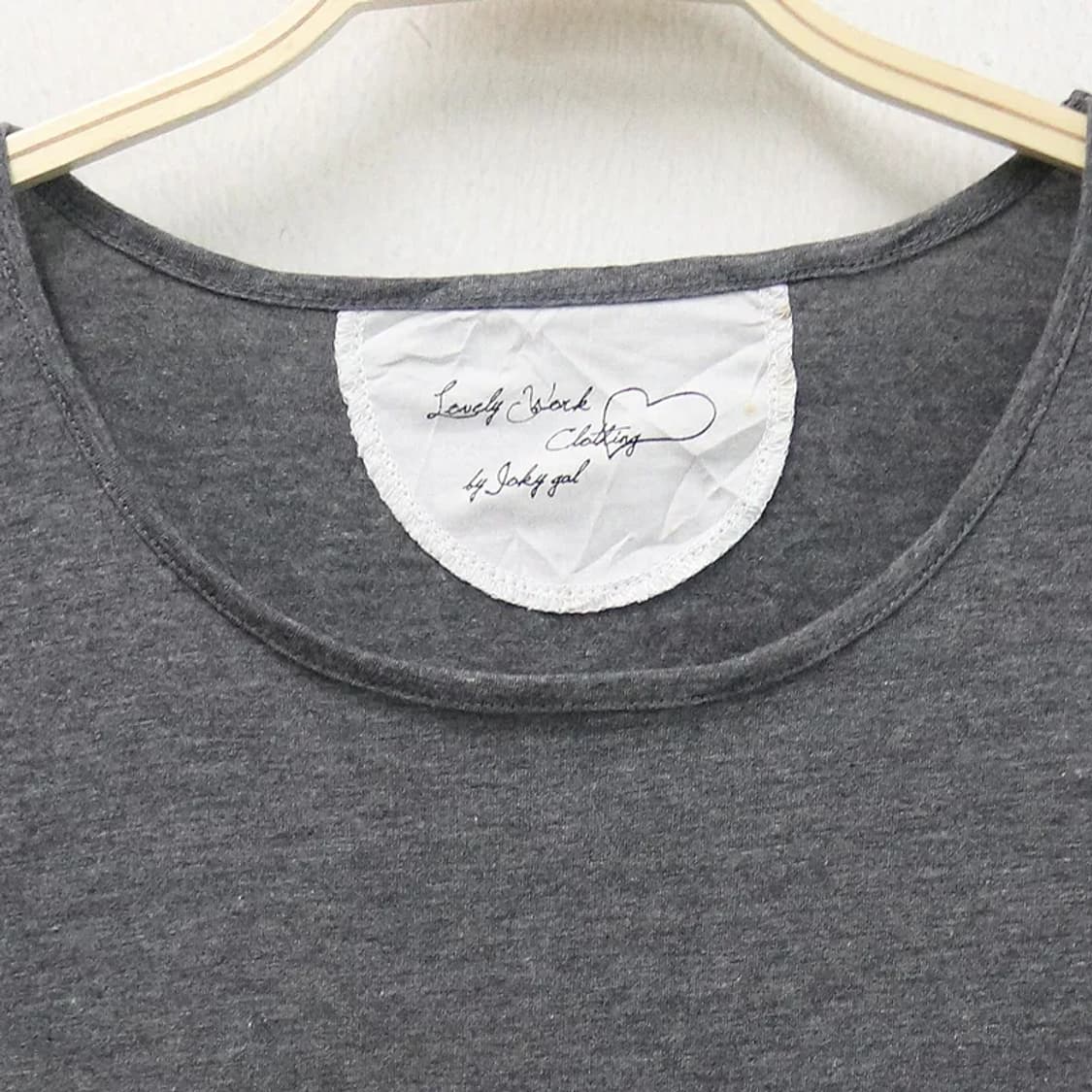 JOKY GAL 차콜 유넥 긴팔 티셔츠 61396 상품이미지3