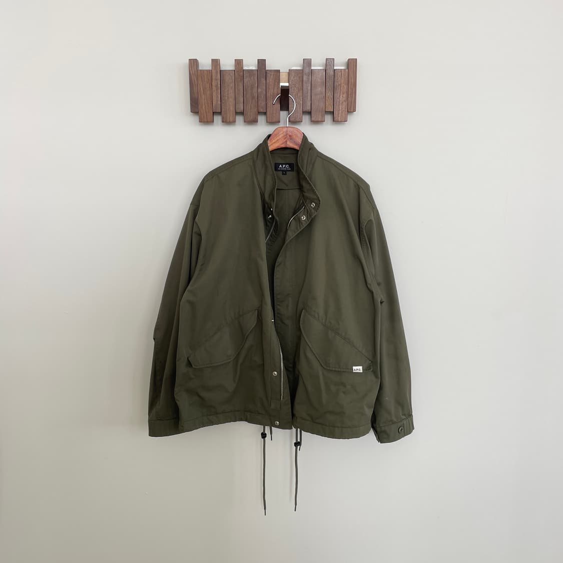 아페쎄 L,110 밀리터리 카키 필드 자켓 숏 파카 상품이미지1