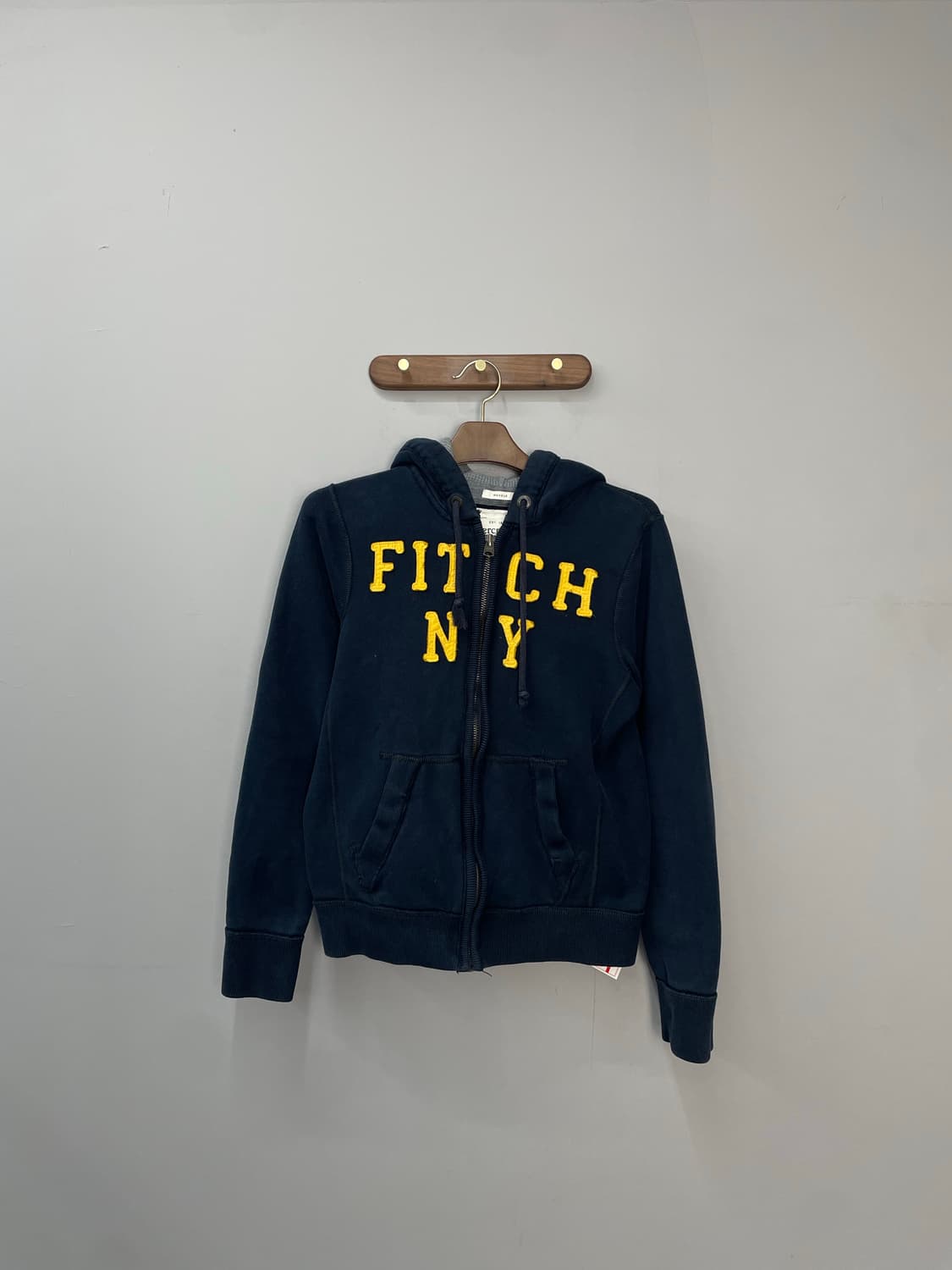 아베크롬비 옐로우 센터로고 네이비 후드집업 H1259 상품이미지2