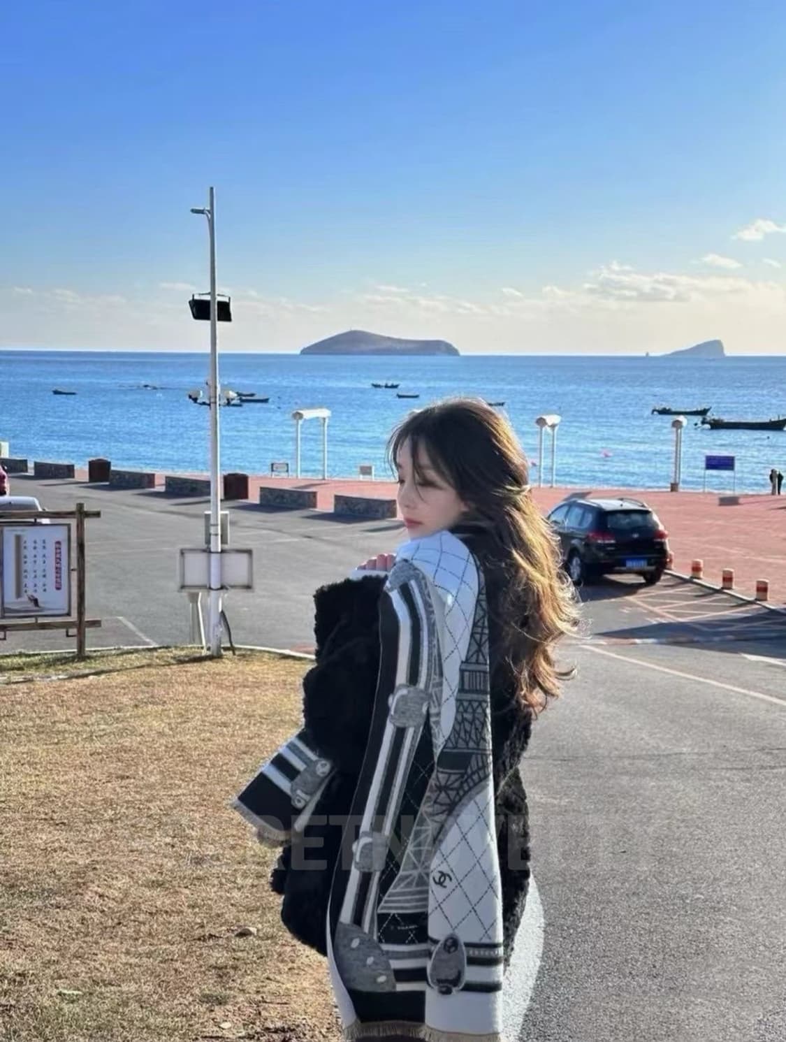 샤넬VIP에펠탑 캐시미어머플러,기프트 숄 선물세트 풀박스 상품이미지3