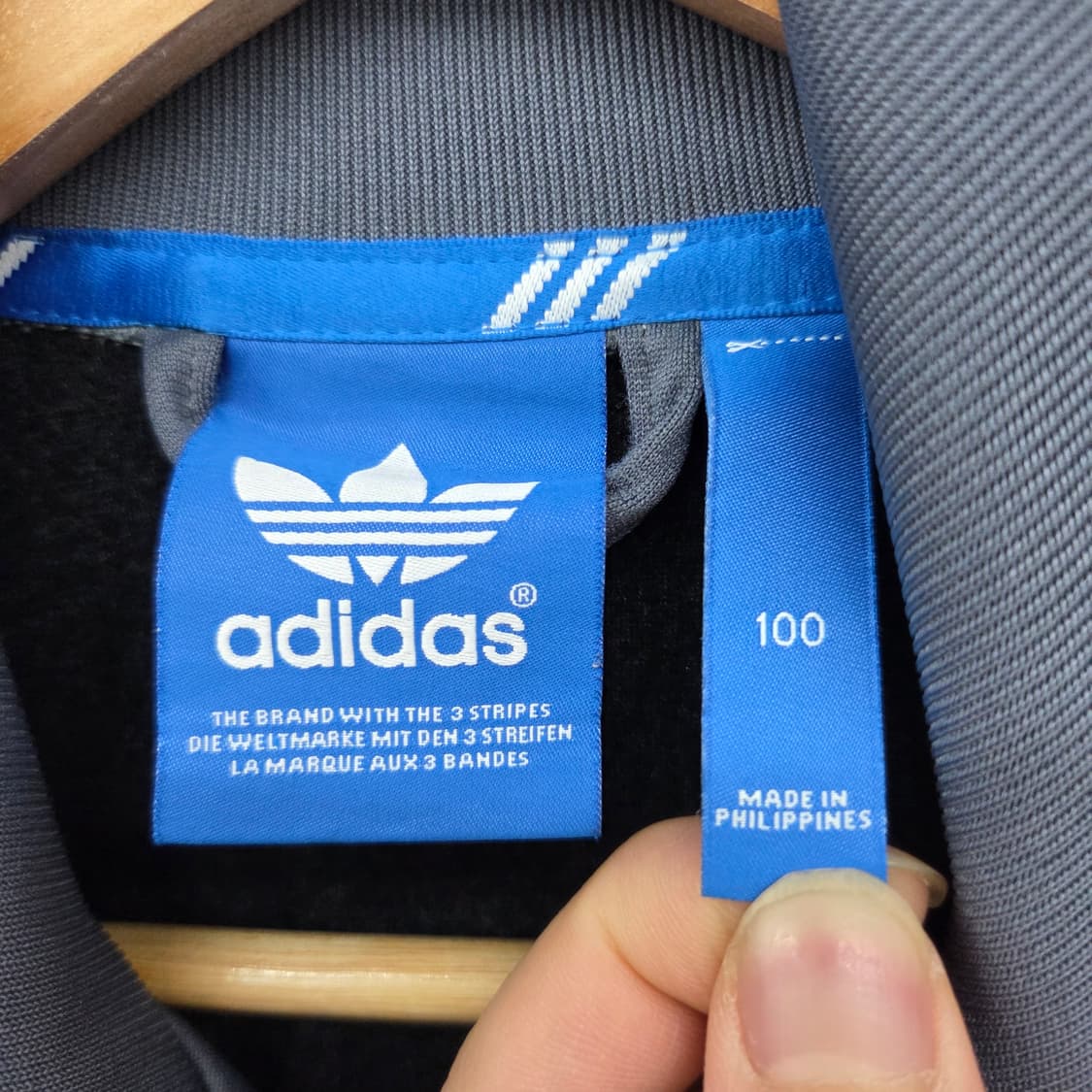 아디다스 삼선 트랙탑 그레이/오렌지 여성 L 상품이미지4