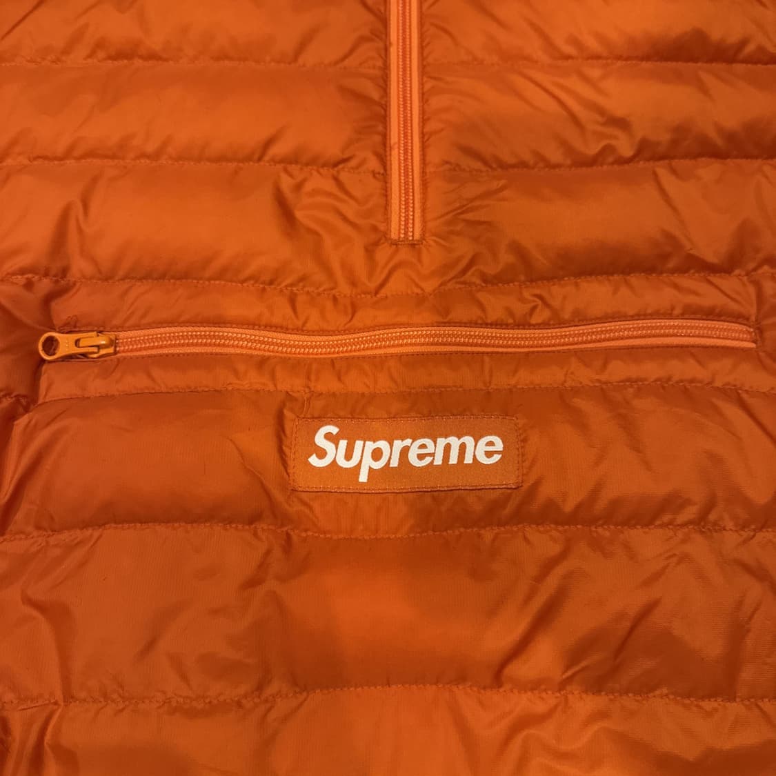 슈프림 마이크로 다운 하프 집 후디드 풀오버 자켓 다크 오렌지 상품이미지2