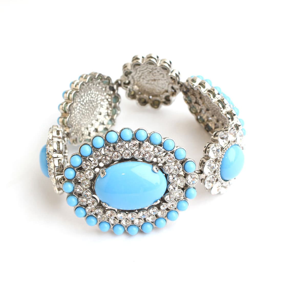 미우미우 터콰이즈 크리스탈 은장 팔찌 상품이미지1