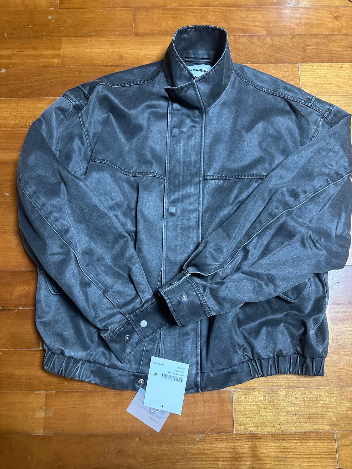 인사일런스 워시드 포우 레더 점퍼 CHARCOAL 상품이미지1