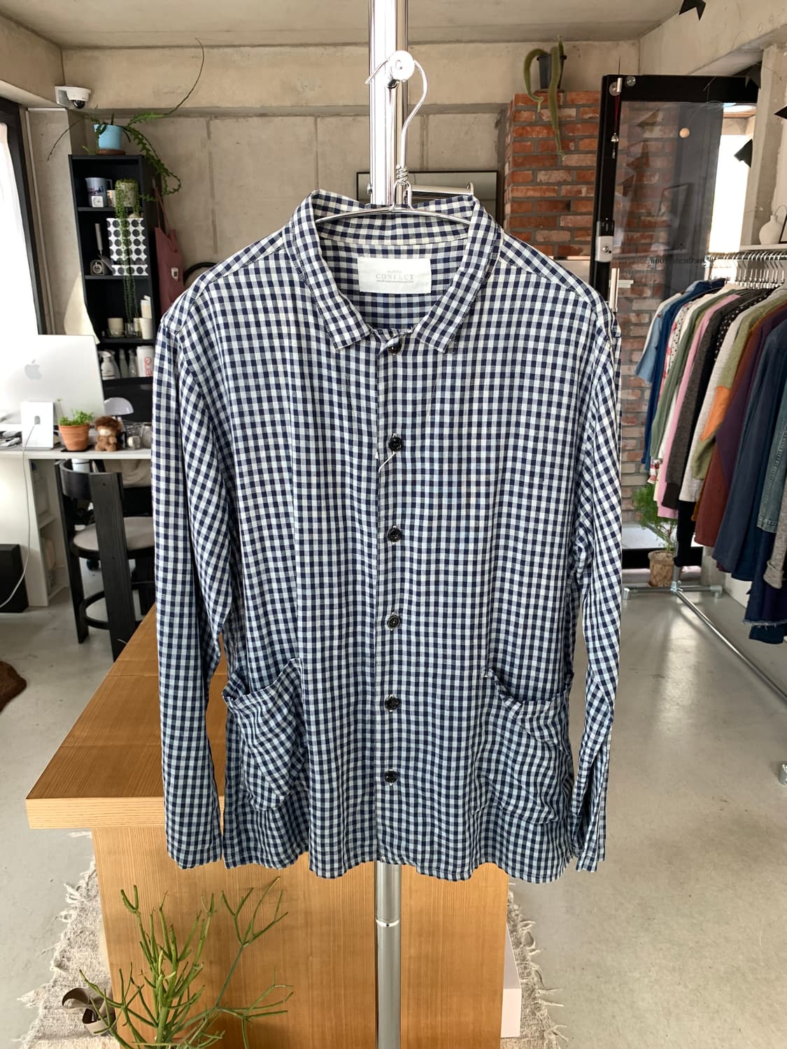 Nest robe confect 네스트 로브 컨팩트 린넨 체크 셔츠 상품이미지1