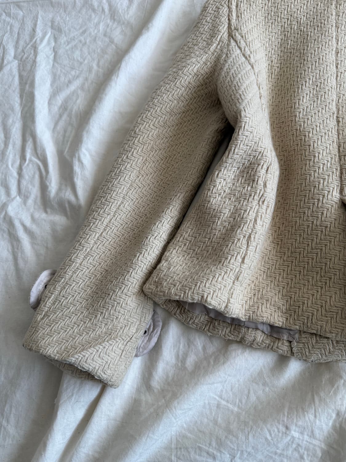 옐로우버터 라떼 갸루 러블리 딱붙 울 하프코트 상품이미지6