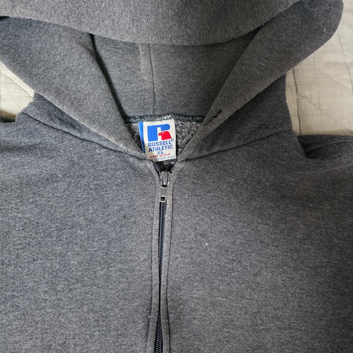 [XL] 90s 빈티지 러셀 애슬레틱 후드집업 다크그레이 ver. 페인팅 상품이미지7