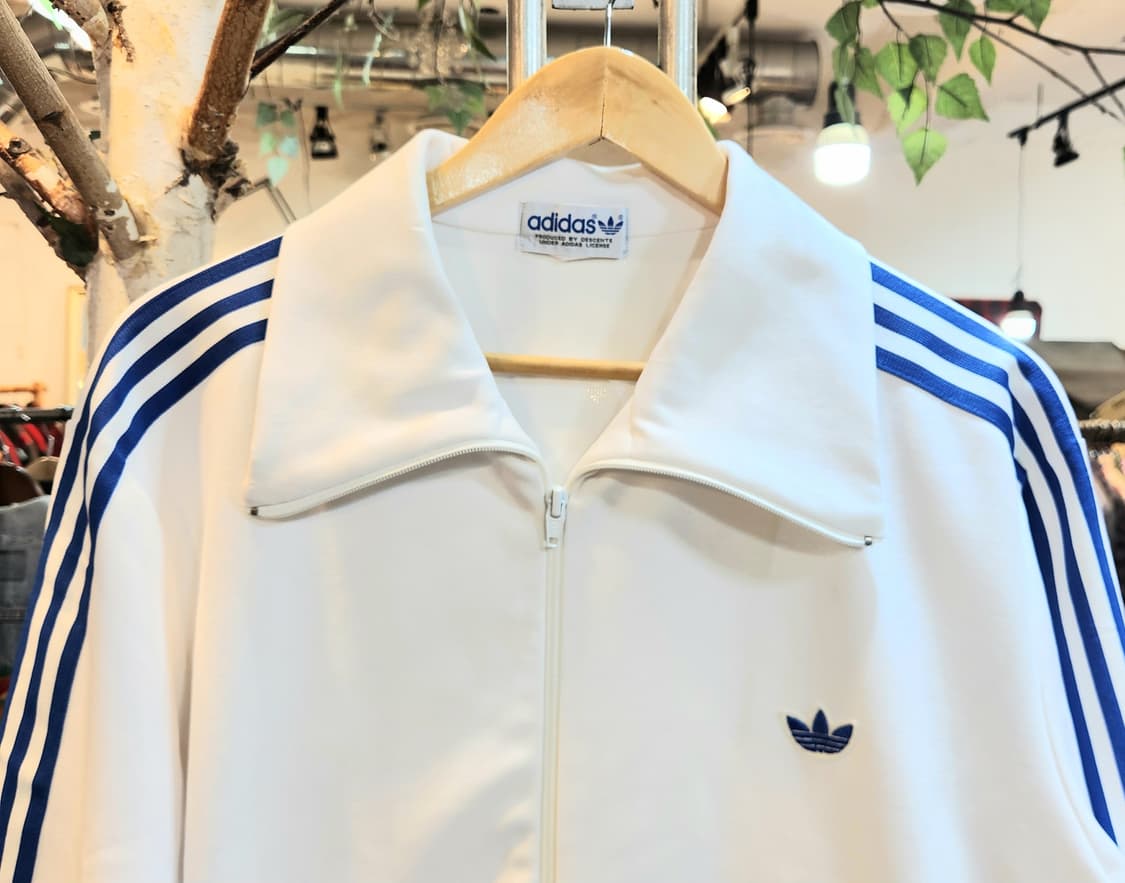 80s 아디다스 올드스쿨 삼선 화이트 트랙탑 져지 상품이미지2