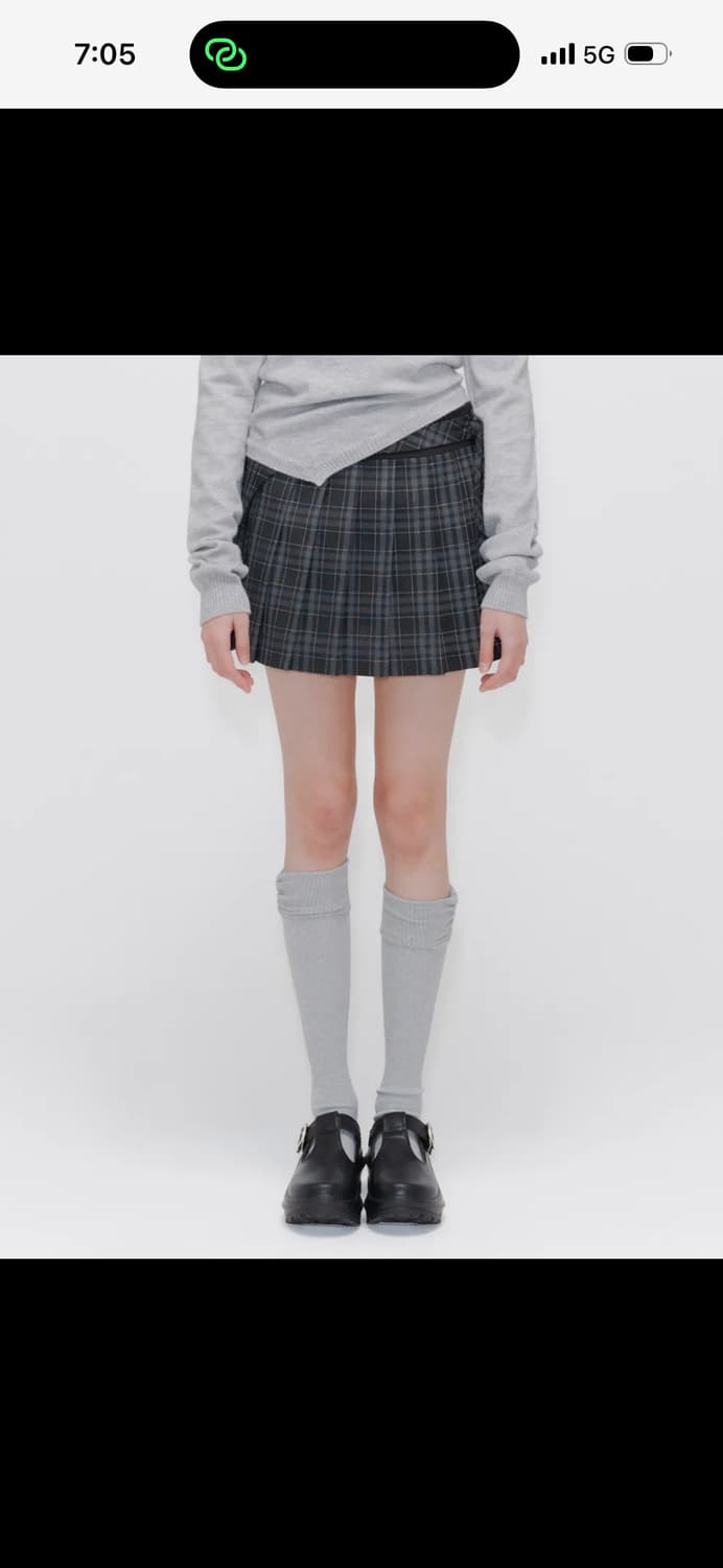 미세키서울 체크 블랙 스커트 상품이미지3