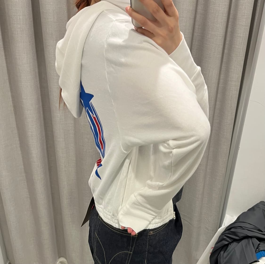 히스테릭 글래머 바나나 숏 후드 화이트 OS 상품이미지2