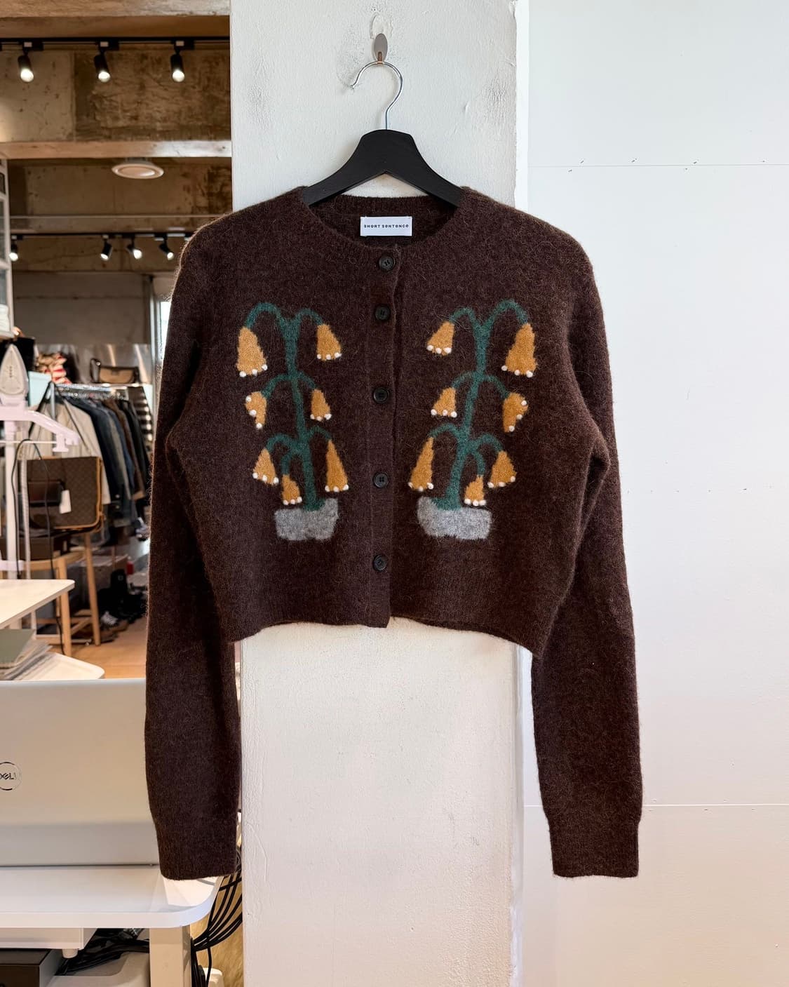 short sentence 브라운 울 크롭 가디건  상품이미지2
