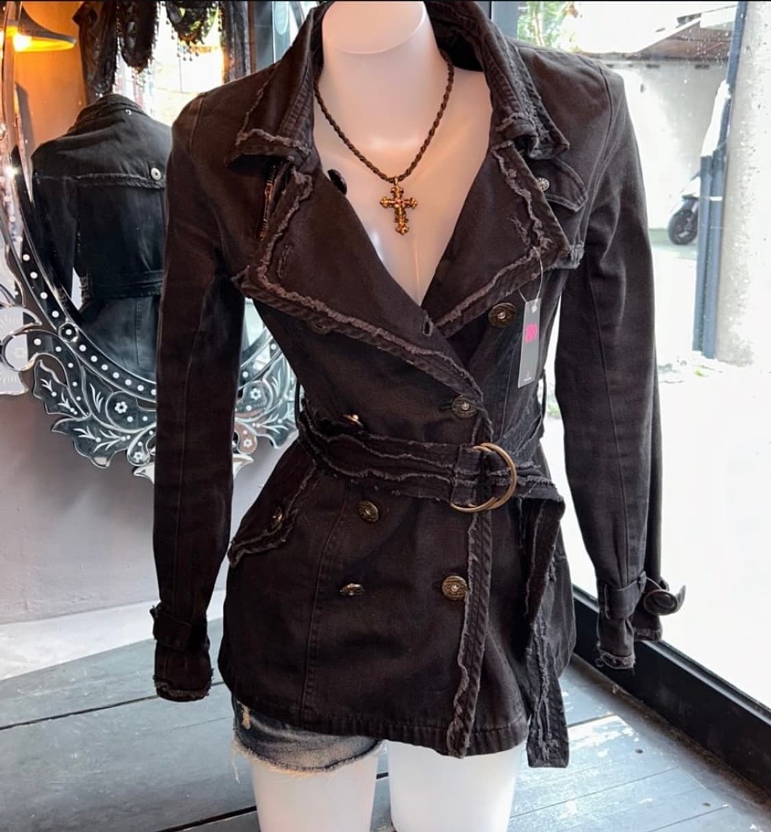 DIA y2k belt short coat outer jacket 상품이미지1