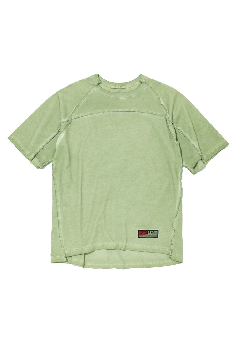 Icyto raw edged cut t-shirt light green 상품이미지3