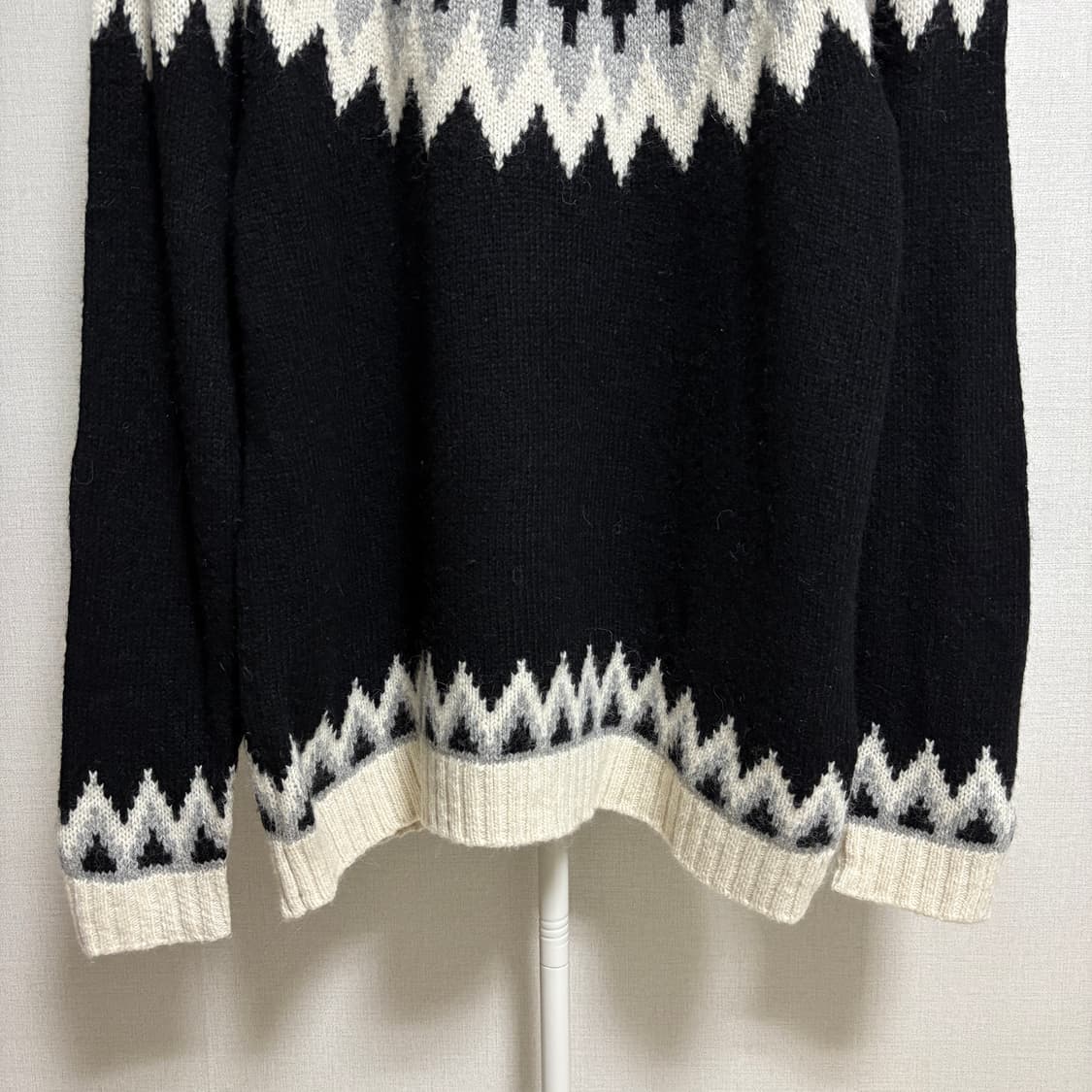 프릭스스토어 노르딕 알파카 니트 / 블랙-화이트, F 상품이미지3