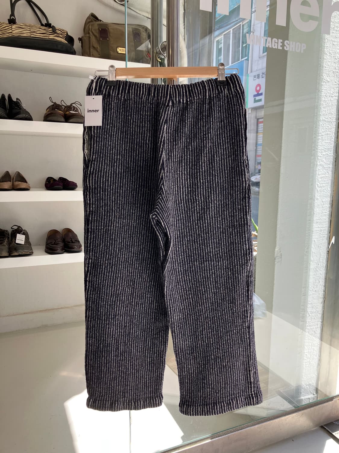 COMME des GARÇONS 스트라이프 울 이지 크롭 팬츠 S 상품이미지3