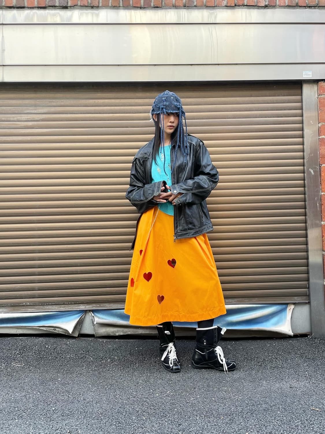 MSGM Orange heart cut out skirt 상품이미지4